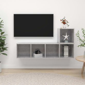 Berkfield Home 2 Piece TV Cabinet Set Concrete Grey Engineered Wood