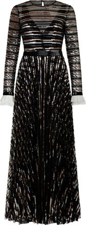 Philosophy di Lorenzo Serafini Kleedjes, Dames, Zwart, S, Pailletten, V-hals Lange Paillettenjurk