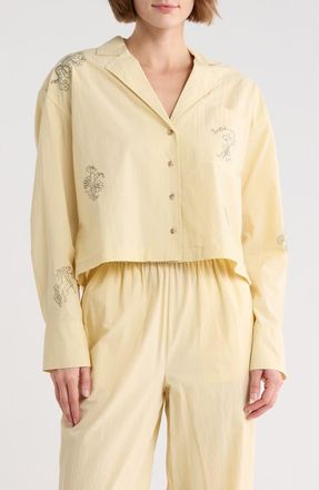 Scotch & Soda Embroidered Cotton Button-Up Shirt in Chino Green at Nordstrom Rack, Size X-Large