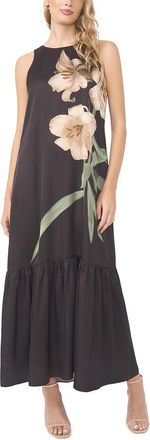 Vince Camuto High Neck Drop Waist Tiered Maxi Dress