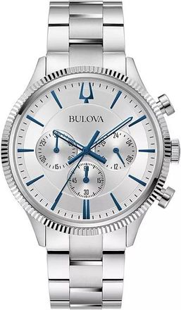 Bulova Classic Chronograph Quartz Silver Dial Mens Watch 96A321