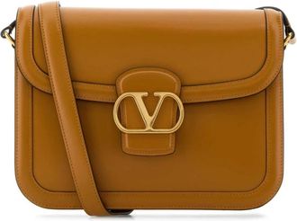 Valentino Garavani 9To 5 Schoudertas van glad kalfsleer - Dames - Schoudertassen - Bruin - ONE Size - Leer - Tassen
