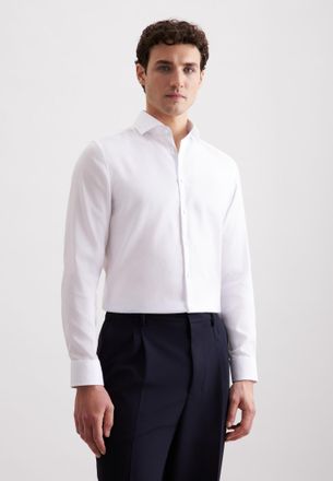 Seidensticker Businesshemd SEIDENSTICKER Schwarze Rose, Herren, Gr. XL (43), normale &Auml;rmell&auml;ngen, wei&szlig;, 100% Baumwolle, unifarben, skinny fit, 2-Knopf-Manschette, H