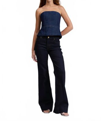 Rag & Bone Isabella Strapless Top In Blue