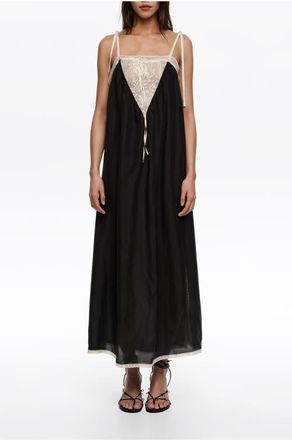 Bimba & Lola Silk Lace Strappy Dress in Black at Nordstrom, Size X-Small Eu