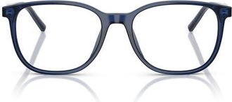 Dolce & Gabbana 51mm Pillow Optical Glasses in Transparent Blue /Demo Lens at Nordstrom