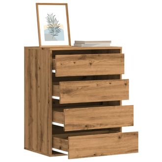 Berkfield Home Corner Chest of Drawers Artisian Oak 60x41x76 cm Engineered Wood in Brown | Size: 60 x 41 x 76 cm