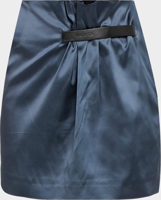 J.W.Anderson Gathered Satin Mini Skirt