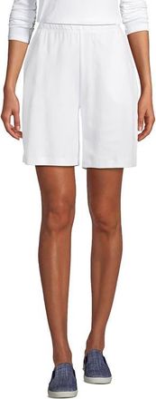 Lands End Plus Size Sport Knit High Rise Shorts in White at Nordstrom, Size X-Large Short