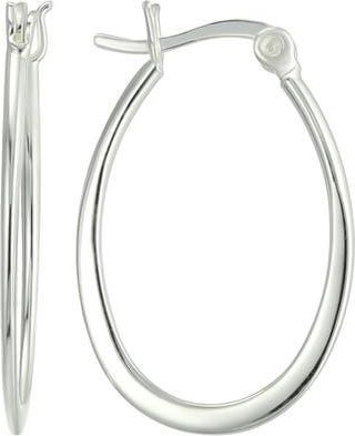 Candela Jewelry Oval Hoop Earrings in Silver at Nordstrom Rack