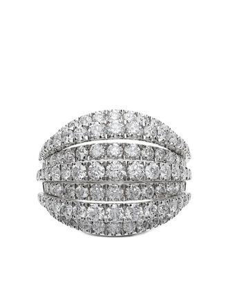 Leo Pizzo 18K white gold Waves diamond ring - Silver