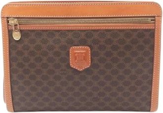 Celine Pre-owned Clutches, female, Brown, Size: ONE SIZE Pre-owned Canvas Clutch