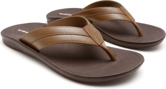 Okabashi Voyager Flip Flops for Men, Molded Footbed with Non-Slip Grip, Non-Slip and Waterproof, Sustainably Made in the USA, Brown Toffee, 10.5 UK