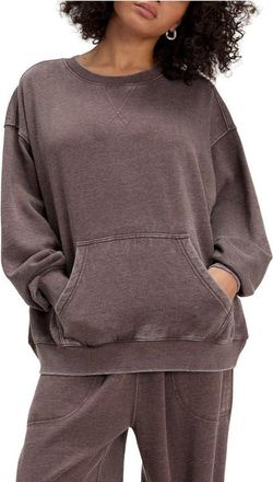 Free People Intimately FP Slow It Down Oversize Cotton Blend Sweatshirt in French Toast at Nordstrom, Size X-Small