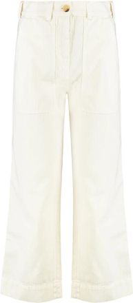 Etro Katoenen Broeken - Dames - Wijde Broeken - Beige - XS - Katoen - Broeken