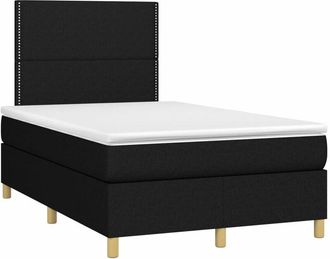 vidaXL Cama Box Spring Con Colch&oacute;n Led Tela Negro 120x200 Cm Vidaxl