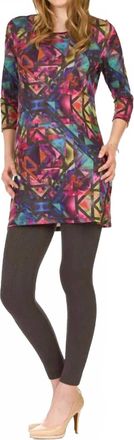 Papillon Water Color Geo Print Sweater Dress In Multi