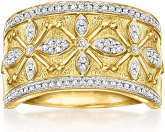 Ross-Simons Diamond Etruscan-Style Ring in 18kt Gold Over Sterling