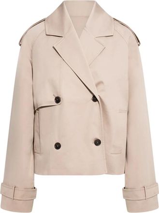 Anine Bing Rickie Cropped Trench - Dames - Trenchcoats - Beige - M - Katoen - Jassen