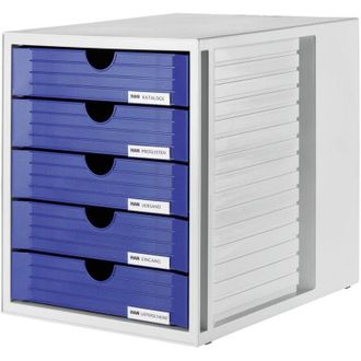 Han Systembox 1450-14 Cassettiera Grigio luminescente din A4, din C4 Numero cassetti: 5