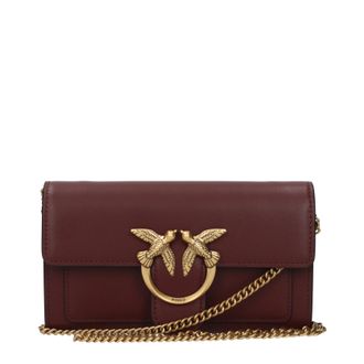 Pinko Pinko Damens Pochette Leder Rot/Burgund