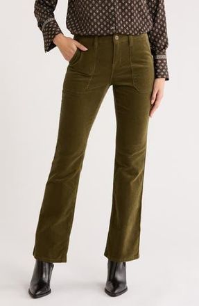Sanctuary Braxton Corduroy Bootcut Pants in Fatigue at Nordstrom Rack, Size 33