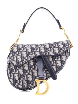 Dior Saddle Handbag Oblique Canvas Mini shoulder bag - Blauw