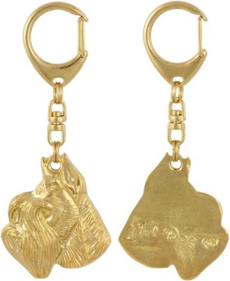 OEM Schnauzer, Schnauzer I - Llavero Ba&ntilde;ado En Oro Con Un Perro En Una Caja De Regalo, Decoraci&oacute;n De Bolso, Accesorio De Lujo De La Marca Art-dog