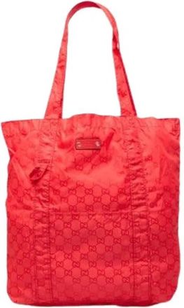 Gucci Pre-owned Tote Bag - Dames - Vintage Shopper - Rood - ONE Size - Nylon - Vintage