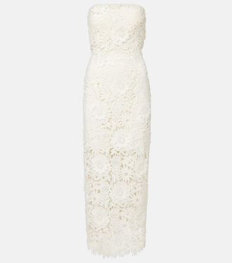 Rotate Bridal strapless lace midi dress