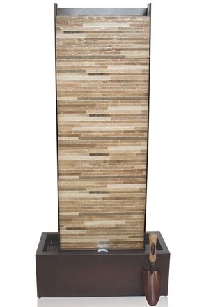 PRIMROSE Wall Zinc Water Feature Stone Brick Lights Fountain Outdoor H120cm