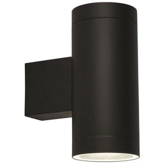 Searchlight Searchlight - Applique Esterno Contemporanea Rochester Acciaio Nero Vetro Bianco 2 Luci Gu10