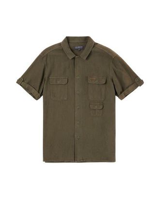 Amundsen & Scott Travellers Linen SS Mens in Olive at Nordstrom, Size Xx-Large Eu