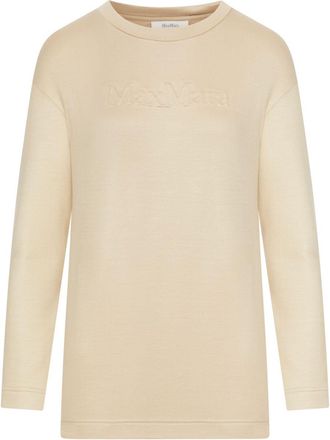 Max Mara Womens Crewneck Cotton Sweatshirt - Ivory - Size X-Small