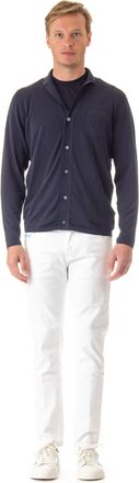 Drumohr Bowling Collar Cotton Cardigan