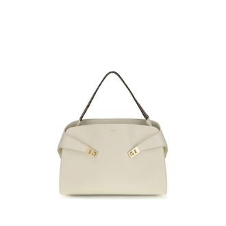 Ferragamo Beige Calf Leather Bos Taurus Shoulder Womens Bag