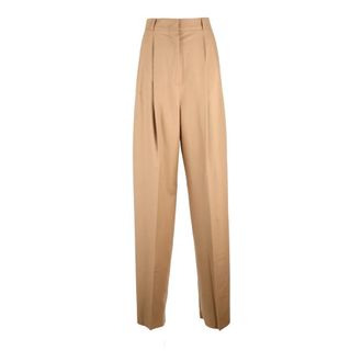 Sportmax Dames, Broeken, Bruin, Maat: 2XS Wol