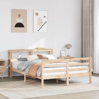 vidaXL Estructura De Cama Con Cabecero Madera Maciza Pino 140x190 Cm Vidaxl