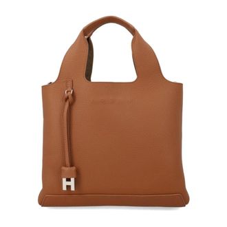 Hogan Tassen, Dames, Bruin, ONE Size, Leer, Leren Tote Bag met kenmerkende details