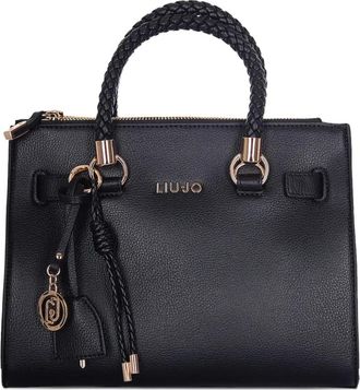Liu Jo medium braided-handle tote bag - Zwart