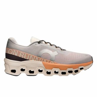 On Mens Cloudmonster 2 Running Shoes In Glacier/tangereine