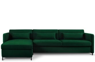 CXL by Christian Lacroix 5-Sitzer Designer Ecksofa Yanis mit Bettfunktion, Samtbezug Smaragdgr&uuml;n