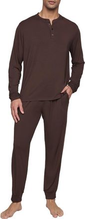 Eberjey Henry Jersey Pajamas in Chocolate at Nordstrom, Size X-Large