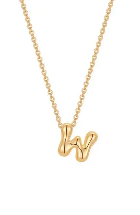 Brook & York Mini Pippa Bubble Initial Pendant Necklace in Gold W at Nordstrom