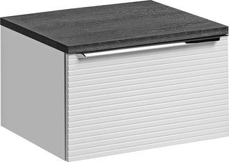 Vente-Unique Mueble de ba&ntilde;o flotante blanco con encimera - 60 cm - LATOMA