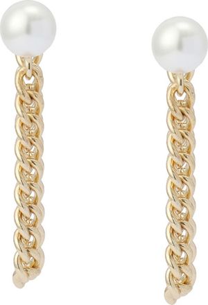 AllSaints Faux Pearl Chain Drop Earrings in Gold/Pearl at Nordstrom