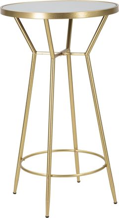 Mauro Ferretti Mesa de bar en metal dorado con tapa de cristal espejo ø cm 60x105