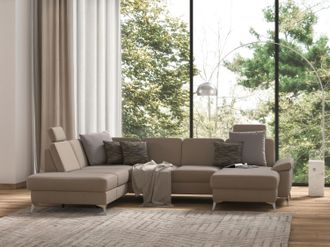 Sit&more Wohnlandschaft »Padua U-Form« inklusive Sitztiefenverstellung, Armteilfunktion und Federkern