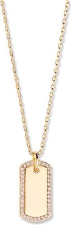 Brook & York Lola Crystal Tag Pendant Necklace in Gold at Nordstrom