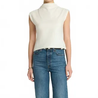 Nation Ltd Lulu Mock Neck Top In Porcelain